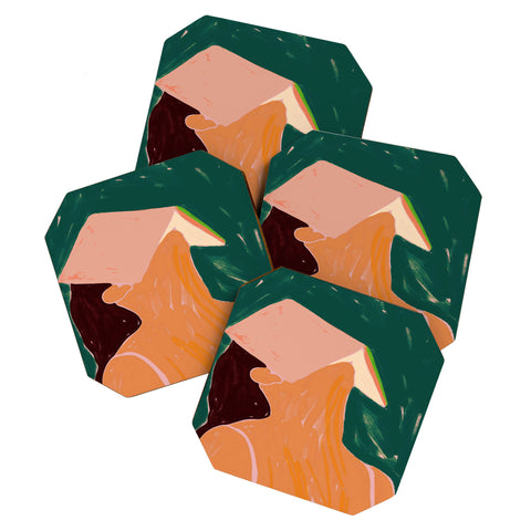 83 Oranges Reading Between The Lines Coaster Set