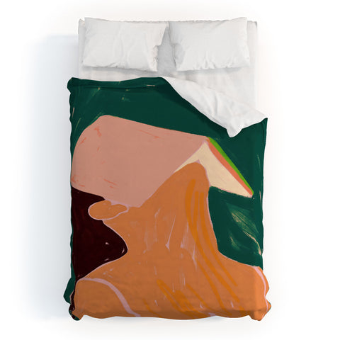 83 Oranges Reading Between The Lines Duvet Cover