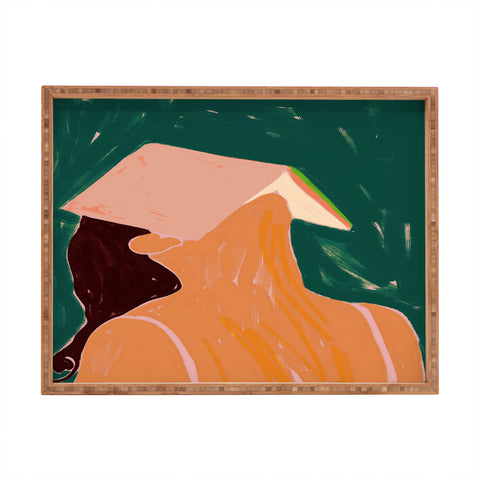 83 Oranges Reading Between The Lines Rectangular Tray