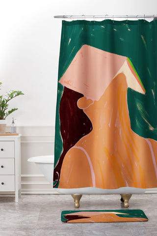 83 Oranges Reading Between The Lines Shower Curtain And Mat