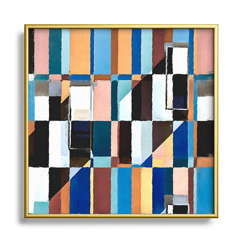 83 Oranges Scandinavian Earth Square Metal Framed Art Print