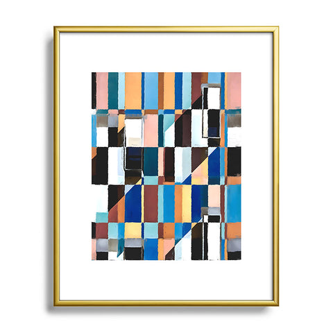 83 Oranges Scandinavian Earth Metal Framed Art Print