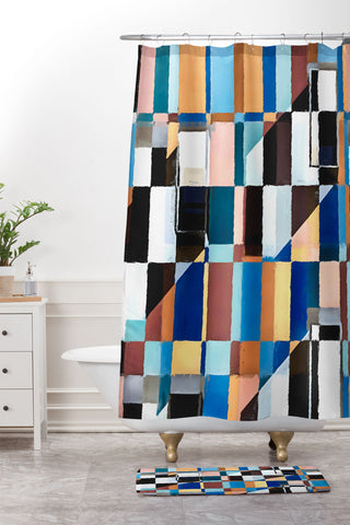 83 Oranges Scandinavian Earth Shower Curtain And Mat