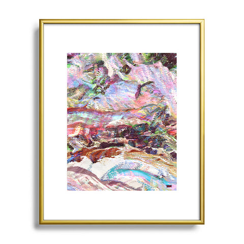 83 Oranges Sequin Haze Metal Framed Art Print