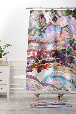 83 Oranges Sequin Haze Shower Curtain And Mat