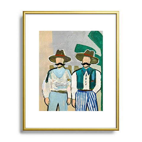 83 Oranges Side By Side Cowboy Edition Metal Framed Art Print