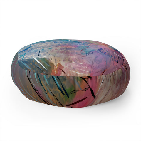 83 Oranges Soul Driven Abstraction Floor Pillow Round