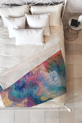 83 Oranges Soul Driven Abstraction Fleece Throw Blanket