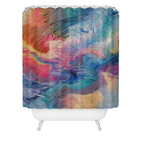 83 Oranges Soul Driven Abstraction Shower Curtain