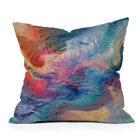 83 Oranges Soul Driven Abstraction Outdoor Throw Pillow