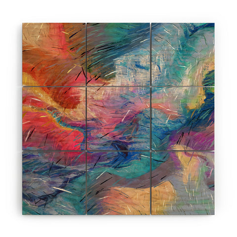 83 Oranges Soul Driven Abstraction Wood Wall Mural