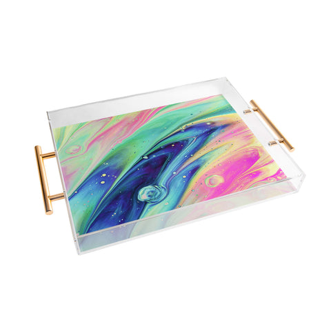 83 Oranges Space abstract Acrylic Tray