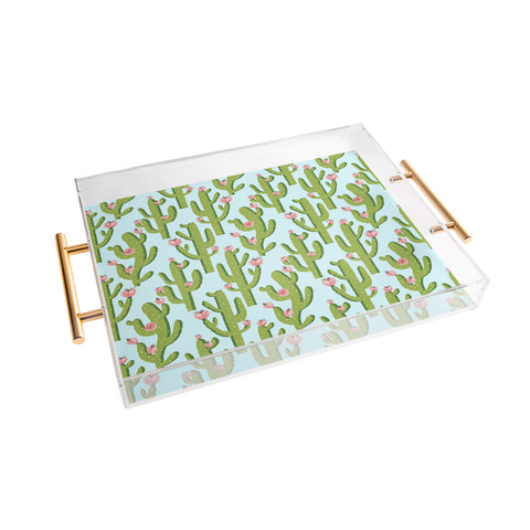 83 Oranges Summer Cactus illustration Acrylic Tray