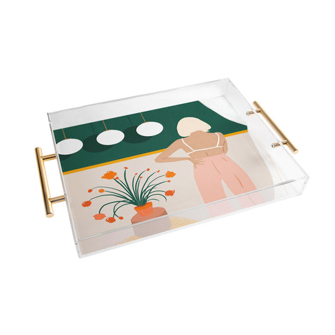 83 Oranges Texting painting illustration Acrylic Tray