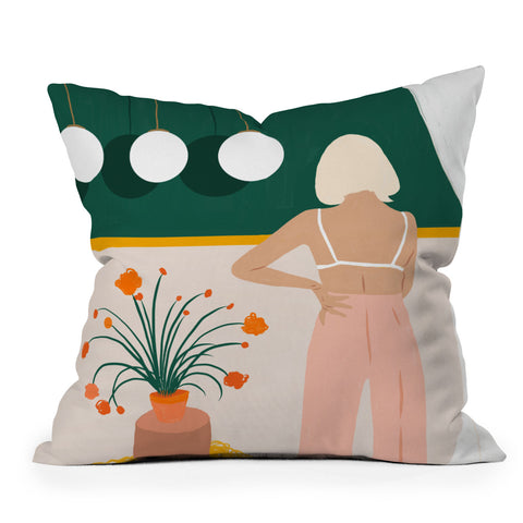 83 Oranges Texting painting illustration Outdoor Throw Pillow