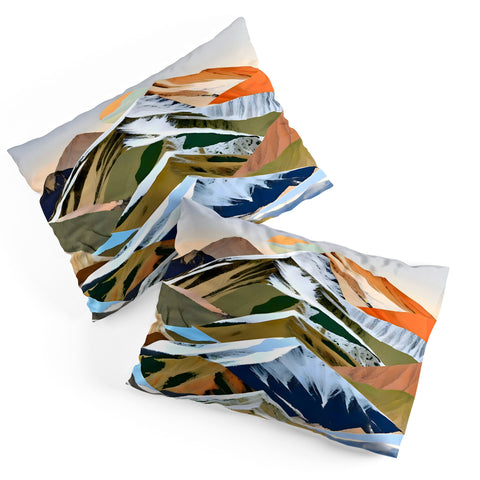 83 Oranges The Great Mountain Ranges Pillow Shams