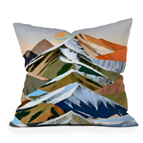 83 Oranges The Great Mountain Ranges Outdoor Throw Pillow