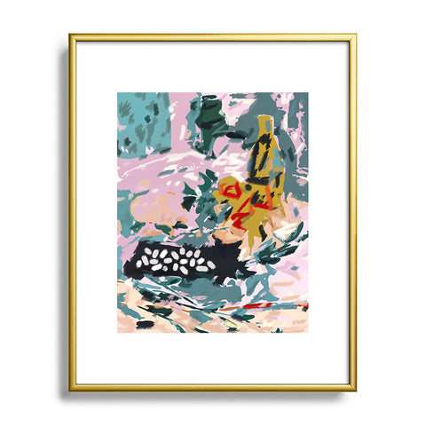 83 Oranges The Olive Watcher Metal Framed Art Print