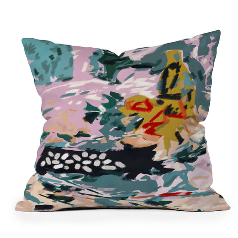 83 Oranges The Olive Watcher Throw Pillow