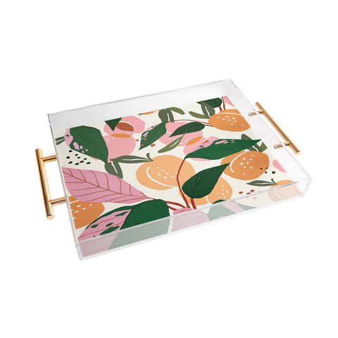 83 Oranges The Peach Garden Vintage Acrylic Tray