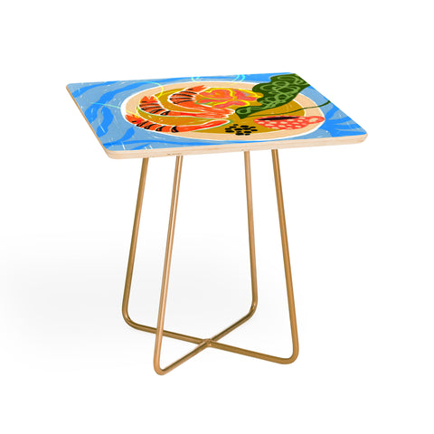 83 Oranges Tiger Prawns Shrimp Side Table