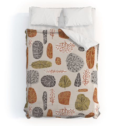 83 Oranges Tree Stamps Duvet Cover