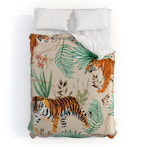 83 Oranges Tropical and Tigers Duvet Cover