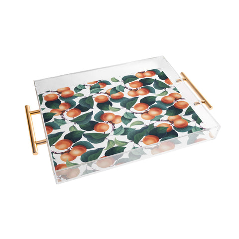 83 Oranges Tropical Fruit Pattern Acrylic Tray