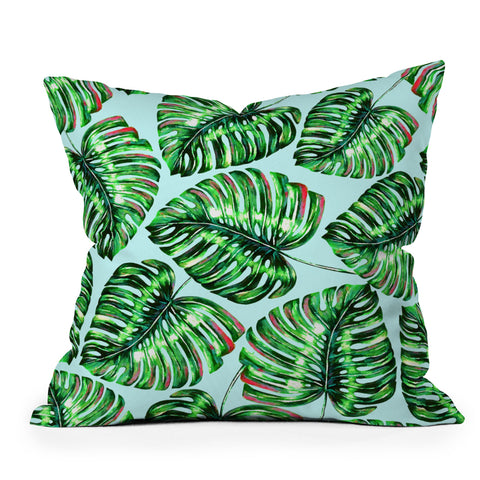 83 Oranges Tropical Greenery Outdoor Throw Pillow