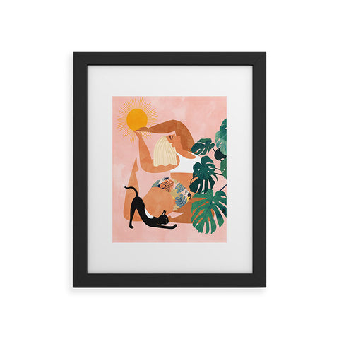83 Oranges Tropical Yoga illustration tro Framed Art Print