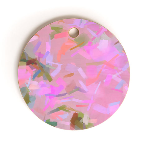 83 Oranges Whispers In Pink Cutting Board Round