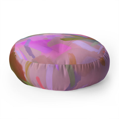 83 Oranges Whispers In Pink Floor Pillow Round