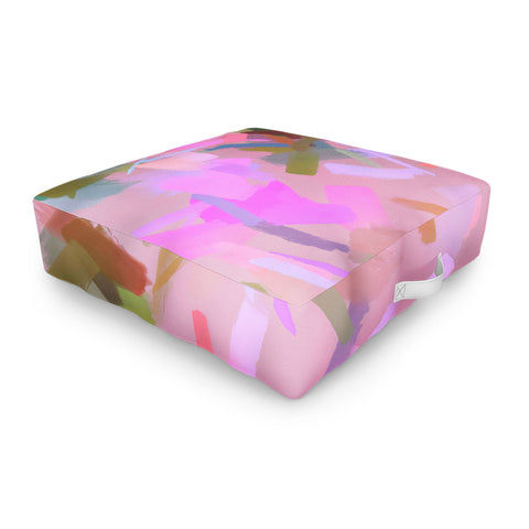 83 Oranges Whispers In Pink Outdoor Floor Cushion