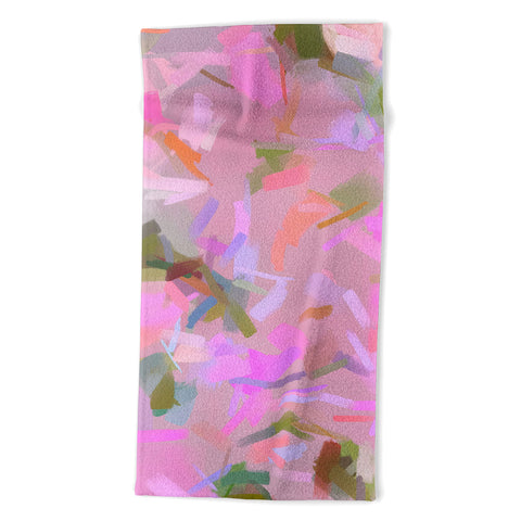 83 Oranges Whispers In Pink Beach Towel