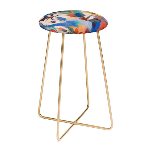 83 Oranges Wild Petals Rhapsody Counter Stool