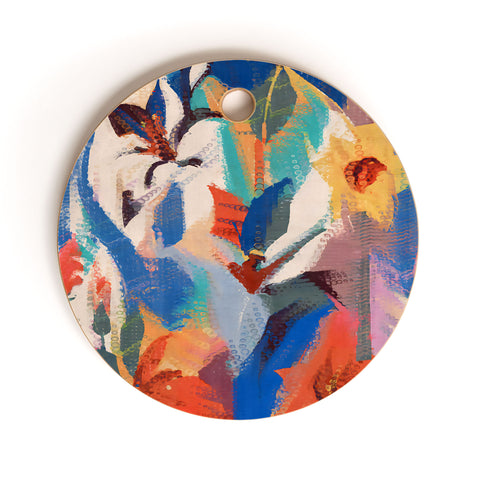 83 Oranges Wild Petals Rhapsody Cutting Board Round
