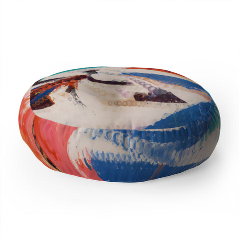 83 Oranges Wild Petals Rhapsody Floor Pillow Round