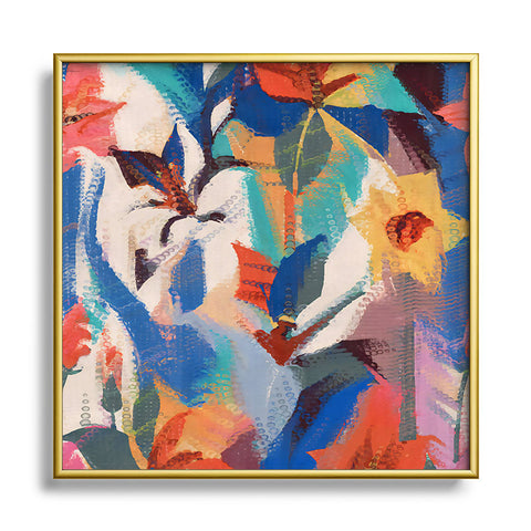 83 Oranges Wild Petals Rhapsody Square Metal Framed Art Print