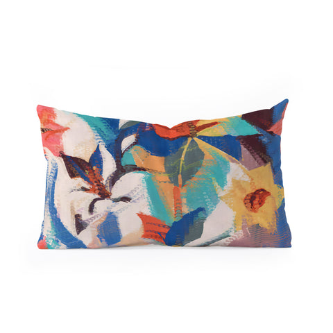 83 Oranges Wild Petals Rhapsody Oblong Throw Pillow