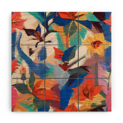 83 Oranges Wild Petals Rhapsody Wood Wall Mural