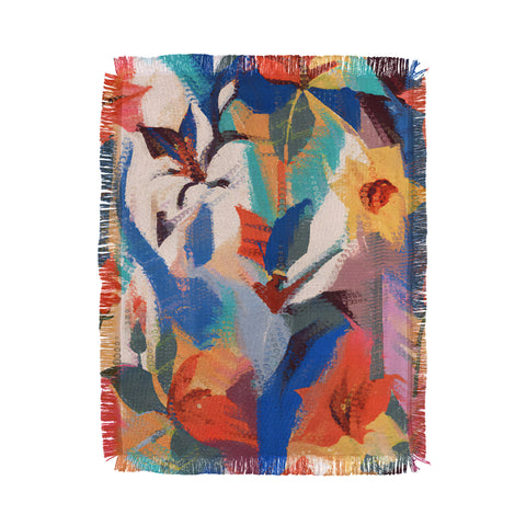 83 Oranges Wild Petals Rhapsody Throw Blanket