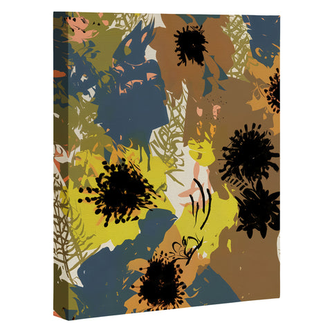 83 Oranges Yellow Ochre Florals Art Canvas