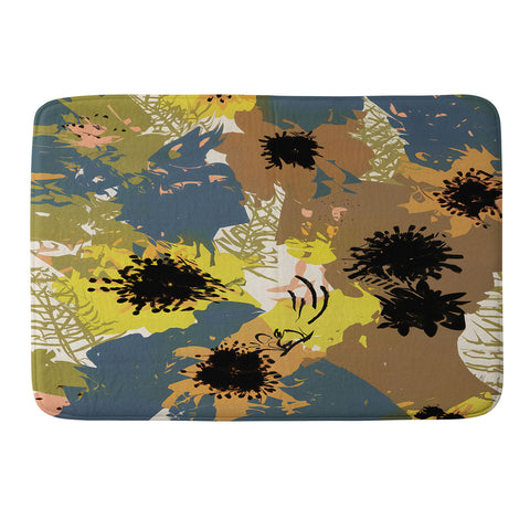 83 Oranges Yellow Ochre Florals Memory Foam Bath Mat