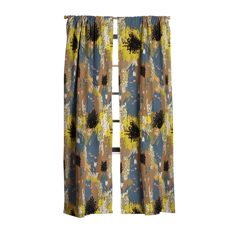 83 Oranges Yellow Ochre Florals Blackout Non Repeat