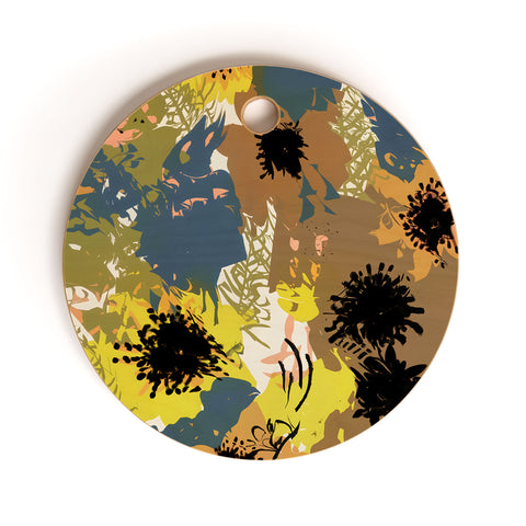 83 Oranges Yellow Ochre Florals Cutting Board Round