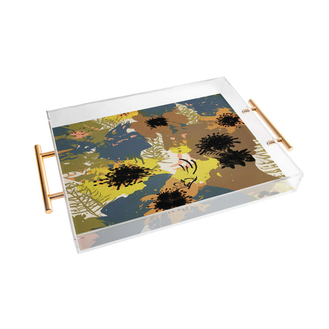 83 Oranges Yellow Ochre Florals Acrylic Tray