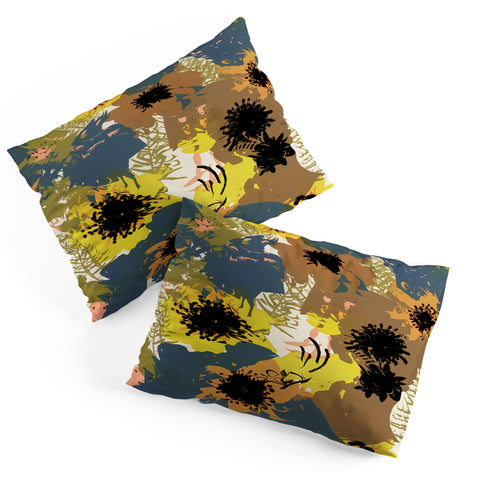 83 Oranges Yellow Ochre Florals Pillow Shams