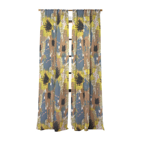 83 Oranges Yellow Ochre Florals Sheer Non Repeat