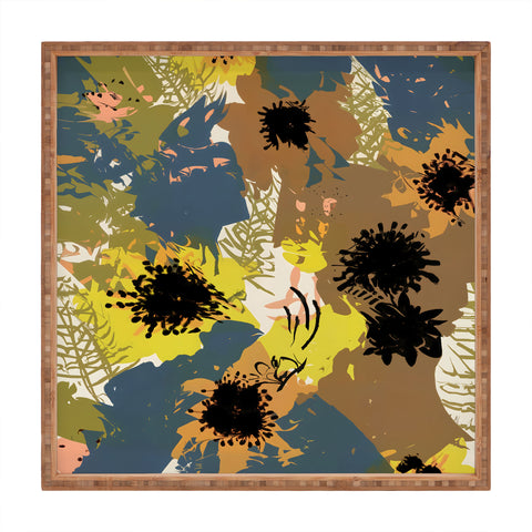 83 Oranges Yellow Ochre Florals Square Tray