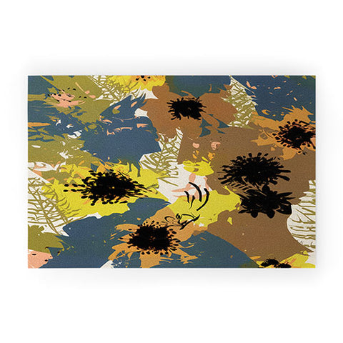 83 Oranges Yellow Ochre Florals Welcome Mat